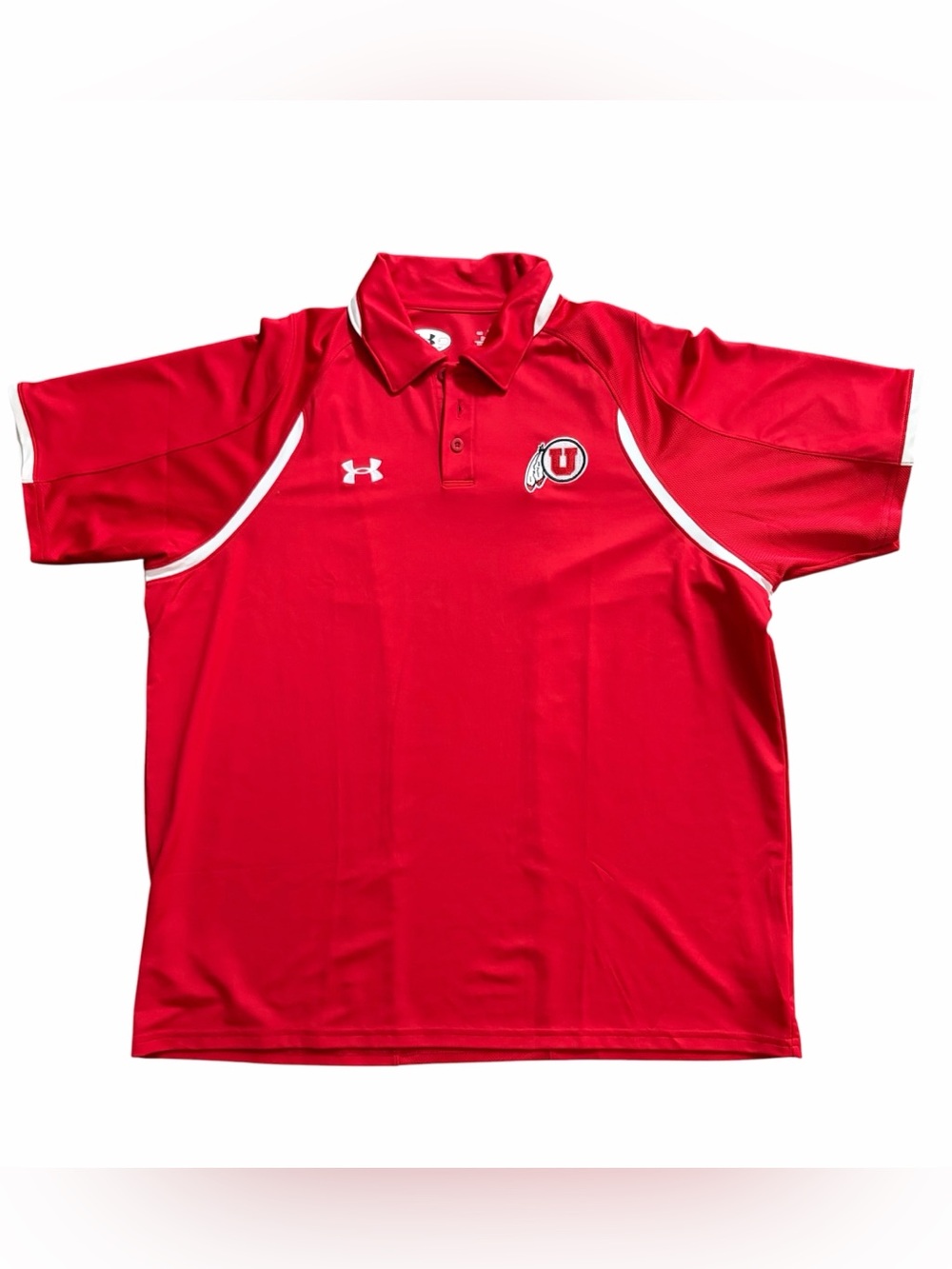Under Armour Utah Utes Red Heatgear Polo Shirt Mens Large